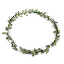 Women Girls Ladies Cute Elegant Head Wreath Floral Crown Garland Headband Headwear Headpiece White + Green