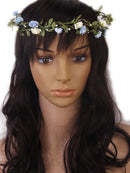 Women Girls Ladies Cute Elegant Head Wreath Floral Crown Garland Headband Headwear Headpiece Ivory + Green