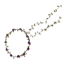 Women Girls Ladies Cute Elegant Head Wreath Floral Crown Garland Headband Headwear Headpiece Purple + Green