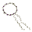 Women Girls Ladies Cute Elegant Head Wreath Floral Crown Garland Headband Headwear Headpiece Purple + Green
