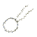 Women Girls Ladies Cute Elegant Head Wreath Floral Crown Garland Headband Headwear Headpiece Blue + Green