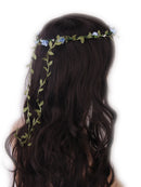 Women Girls Ladies Cute Elegant Head Wreath Floral Crown Garland Headband Headwear Headpiece Blue + Green