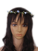 Women Girls Ladies Cute Elegant Head Wreath Floral Crown Garland Headband Headwear Headpiece Blue + Green