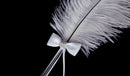 Wedding Bridal Party White Ostrich Quill Feather Guest Book Signing Pen Bowknot