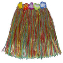 Hawaiian Tropical Hula Luau Grass Dancer Clothing Stretchable Waistband Flower Decor Charms Funny Skirt 40cm - Multi-color