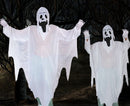 White Ghost Gown with Hoodie Mask and Gloves Adult Halloween Costume