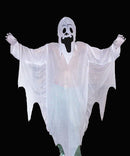 White Ghost Gown with Hoodie Mask and Gloves Adult Halloween Costume