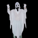 White Ghost Gown with Hoodie Mask and Gloves Adult Halloween Costume