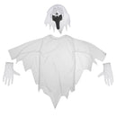 White Ghost Gown with Hoodie Mask and Gloves Adult Halloween Costume