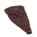 Crochet Flower Knitting Wool Headband Headwear Hair Accessory Coffee