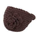 Crochet Flower Knitting Wool Headband Headwear Hair Accessory Coffee