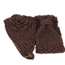Crochet Flower Knitting Wool Headband Headwear Hair Accessory Coffee