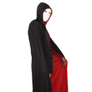 Halloween Masquerade Party Props Fun Costume Accessory Fashionable Hooded Double Wear Cloak Cape for Men Red/Black