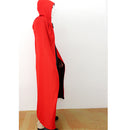 Halloween Masquerade Party Props Fun Costume Accessory Fashionable Hooded Double Wear Cloak Cape for Men Red/Black