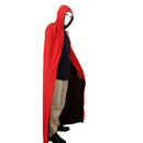 Halloween Masquerade Party Props Fun Costume Accessory Fashionable Hooded Double Wear Cloak Cape for Men Red/Black