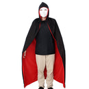 Halloween Masquerade Party Props Fun Costume Accessory Fashionable Hooded Double Wear Cloak Cape for Men Red/Black