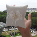 Satin Pocket Ring Pillow Pearl Cushion Wedding Party Anniversary Supplies Milky
