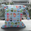 Baby Clothes Wet Diaper Nappy Storage Holder Waterproof Zippered Reusable Tote Style Bag Owl Print Handbag Light Blue