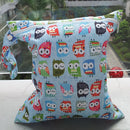 Baby Clothes Wet Diaper Nappy Storage Holder Waterproof Zippered Reusable Tote Style Bag Owl Print Handbag Light Blue