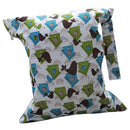 Baby Infants Wet Diaper Nappy Storage Waterproof Zippered Reusable Tote Style Bag Bird and House Print Charms Handbag