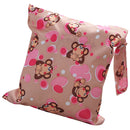 Baby Infants Wet Diaper Nappy Storage Waterproof Zippered Reusable Tote Style Bag Monkey Print Handbag Light Brown