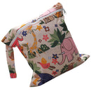 Baby Infants Wet Diaper Nappy Storage Waterproof Zippered Reusable Tote Style Bag Animal Flower Print Handbag Beige