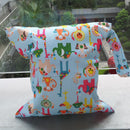 Baby Infants Wet Diaper Nappy Storage Waterproof Zippered Reusable Tote Style Bag Multi Animal Print Handbag Light Blue