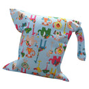 Baby Infants Wet Diaper Nappy Storage Waterproof Zippered Reusable Tote Style Bag Multi Animal Print Handbag Light Blue