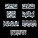 Fashionable 5 Yard 5.5cm Wide White Lotus Floral Stretch Lace Trim Costume Curtain Hair Bow DIY Sewing Applique