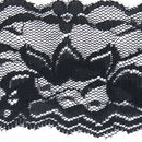 Fashionable 5 Yard 5.5cm Wide Black Lotus Floral Pattern Charms Stretch Lace Trim DIY Sewing Applique Clothes Costume DIY Lace