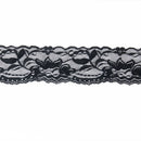 Fashionable 5 Yard 5.5cm Wide Black Lotus Floral Pattern Charms Stretch Lace Trim DIY Sewing Applique Clothes Costume DIY Lace