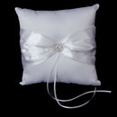 Satin Pocket Ring Pillow Pearl Cushion Wedding Party Anniversary Supplies White