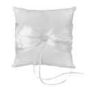 Satin Pocket Ring Pillow Pearl Cushion Wedding Party Anniversary Supplies White