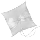 Satin Pocket Ring Pillow Pearl Cushion Wedding Party Anniversary Supplies White