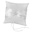 Satin Pocket Ring Pillow Pearl Cushion Wedding Party Anniversary Supplies White