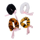 1 Pair Fashionable Animal Cosplay Soft Plush Wristbands Bracelet Handwear Christmas Halloween Party Props Costume Accessory Black