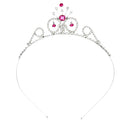 Cute Fashionable Wedding Party Bridal Bridesmaid Flower Girl Crown Headband Tiara w/ Fuchsia Crystal Head Accessory