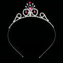 Cute Fashionable Wedding Party Bridal Bridesmaid Flower Girl Crown Headband Tiara w/ Fuchsia Crystal Head Accessory