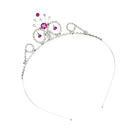 Cute Fashionable Wedding Party Bridal Bridesmaid Flower Girl Crown Headband Tiara w/ Fuchsia Crystal Head Accessory