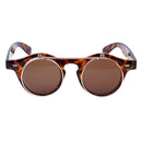 Pair Of Plastic Men Women Fashionable Steampunk Goggles Goth Retro Flip Up Round Sunglasses Cosplay Prop Party Supplies Leopard Color 135mm