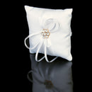 Satin Pocket Ring Pillow Diamante Flower Cushion Wedding Party Anniversary Supplies Ivory