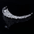 Women Girls Ladies Fashionable Crystal Flower Rhinestone Crown Headband Dangle Tiara Wedding Bridal Supplies