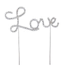 Crystal Rhinestone Letter Love Cake Topper Party Birthday Favors Cake Decorating DIY Photo Props Silver