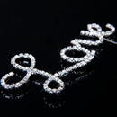 Crystal Rhinestone Letter Love Cake Topper Party Birthday Favors Cake Decorating DIY Photo Props Silver