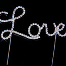Crystal Rhinestone Letter Love Cake Topper Party Birthday Favors Cake Decorating DIY Photo Props Silver