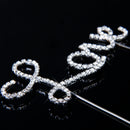 Crystal Rhinestone Letter Love Cake Topper Party Birthday Favors Cake Decorating DIY Photo Props Silver