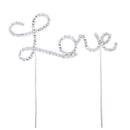 Crystal Rhinestone Letter Love Cake Topper Party Birthday Favors Cake Decorating DIY Photo Props Silver