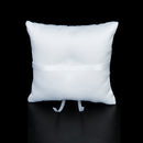Satin Pocket Ring Pillow Double Heart Crystal Rhinestone Cushion Wedding Party Anniversary Supplies White
