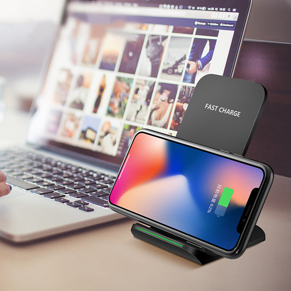 Bakeey Qi Wireless LED Light Fast Charger Desktop Holder For iPhone X 8 8Plus S9+S8 S7