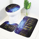 180x180cm Rhone River Night Bathroom Shower Curtains Lid Toilet Cover Mat Rug Set